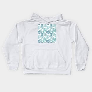 Seamless pattern with tropical monstera leaves Kids Hoodie